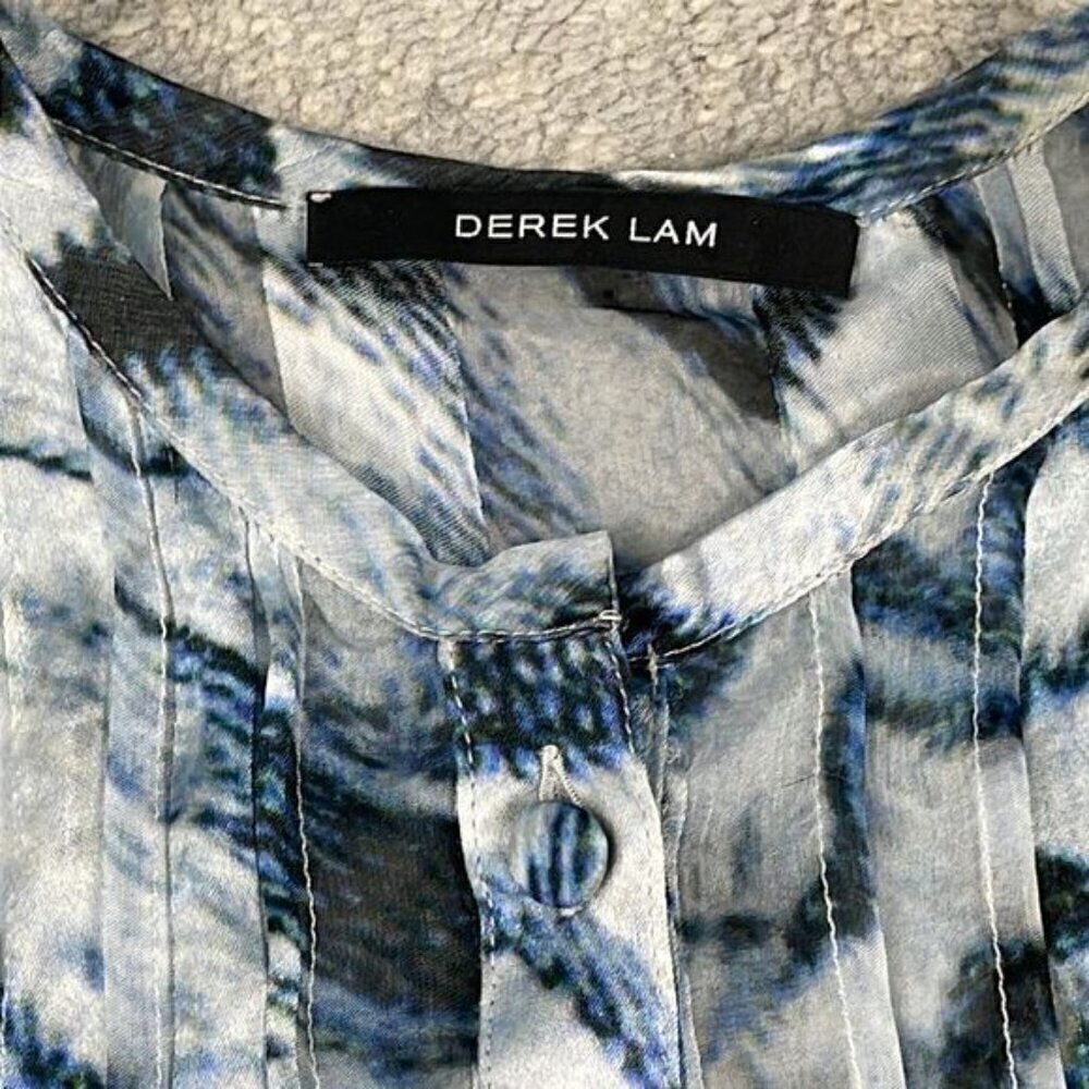Derek Lam Sheer White Blue Black Cami Blouse - Picture 10 of 10